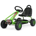 Kart a p�dales pour enfants 92 x 50 x 53 cm si�ge r�glable freins a main style r�aliste en pp vert helloshop26 ...