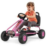 Kart a p�dales pour enfants rose 92 x 50 x 53 cm actionn� par p�dale si�ge r�glable ambiance cosy en ...