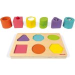 Kasfl - puzzle 6 cubes sensoriels en bois i wood - jouet d'eveil educatif - apprentissage des formes ...