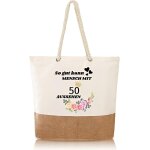 Kawoq - cadeaux pour 50e anniversaire femme, cadeau pour 50e anniversaire femme, sac a provisions pour ...