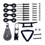 Kayak accessoires yacht ancre corde attache enroulement corde poulie bloc rivet ensemble