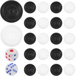 Kgabery - 1 jeu de pices de backgammon dame pices de dames blanc noir pions de rechange en plastique ...