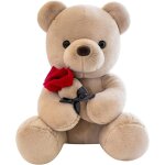 Kgabery - ours peluche ours teddy bear avec rose, mignon juet en peluche oreiller ours cadeau de poupe ...