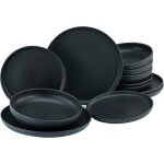 Kgabery - srie uno black 22979 service de table 12 pices en grs