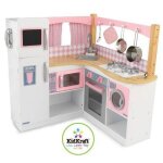 Kidkraft cuisine d'angle enfant en bois grand gourmet incluant accessoires et ustensiles, dinette avec ...