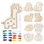 Kit d'apprentissage de la couture avec planche a enfiler, jouet artisanal pour enfants, dveloppement ...