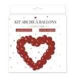 Kit arche coeur a 40 ballons rouges