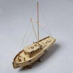 Kit d'assemblage de bateau a voile en bois 1:50, echelle de dcoration assemble en bois, jouet de pche, ...