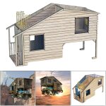 Kit d'assemblage de maisons europ�ennes en bois, 1 / 35 sc�nes, mat�riaux de construction pour table ...