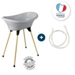 Kit baignoire vasco gris charme: baignoire pieds vidange