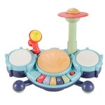 Kit de batterie musicale pour d�butants, ensemble de jeu, microphone, lumi�res, musique et sons, jouet ...