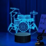 Kit de batterie veilleuse, lampe illusion 3d pour enfants, 16 couleurs changeantes avec t�l�commande ...