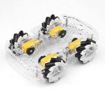 Kit de bricolage pour ch�ssis de voiture intelligent 4wd plate - forme omni - mobile double couche avec ...