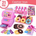 Kit de caisse enregistreuse en beignets pour enfants, jeu de r�les, jouet educatif pr�coce, cadeau pour ...