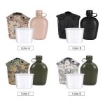 Kit de cantine 3 pices avec tasse et couvercle en aluminium pour camping en plein air randonne sac ...