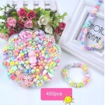 Kit de fabrication de collier et de perles color�es pour filles, bricolage jouets educatifs pour enfants, ...
