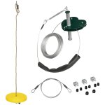 Kit complet tyrolienne 25 m - cble epais, poulie, poignes antidrapantes, assise pe - accessoires inclus ...