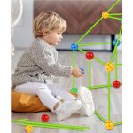 Kit de construction de forts pour enfants, 66 pi�ces, jouets pour gar�ons et filles, tente de jeu, ch�teau ...