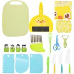 Kit couteau cuisine enfant, couteau montessori enfants avec couteau ondul et planche  dcouper, plastique ...