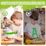 Kit couteau pour enfants, 12 pi�ces de cuisine montessori avec couteau ondul�, planche � d�couper et ...