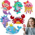 Kit couture enfant, 6 paquets animaux marins patron couture enfant kit de couture en feutre amusant bricolage ...