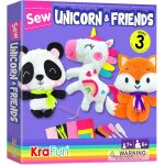 Kit de couture licorne pour enfants 7 - 13 ans, 3 poupes en peluche (panda, renard, licorne), feutre, ...