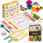 ® kit cuisine enfant montessori avec couteaux scuriss - vrais ustensiles de cuisine pour enfants sans ...