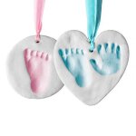 Kit de dcoration souvenir pour empreintes de mains et de pieds de bb - ensemble complet avec argile, ...