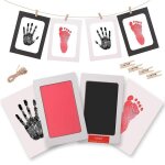 Kit d'empreintes de mains et de pieds pour bb a faire soi - mme : tampon encreur, cartes d'empreintes, ...