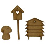 Kit de figurines de maison en bois, jardin ferique, gnome, elfe miniature, bote aux lettres, porte ...