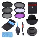 Kit de filtres uv cpl fld nd2 nd4 nd8, 49mm 52mm 55mm 58mm 62mm 67mm 72mm 77mm + capuchon d'objectif ...