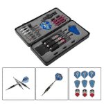 Kit de flchettes en mtal pour animaux de compagnie, 22 pices, ailettes, pointe de flchette avec tui ...