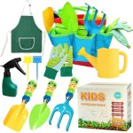 Kit jardinage enfant, outils jardinage pour enfants de 10 pices avec pelle, rteau, pulvrisateur, arrosoir, ...