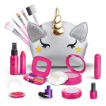 Kit de maquillage pour enfants, 16 pi�ces, pour filles, lavable, v�ritable cosm�tique, ensemble de beaut� ...