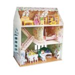 Kit de meubles de maison de poupe en bois pour enfants, miniature, faite a la main, mini villa, btiments ...