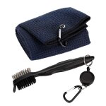 Kit de nettoyage de brosse et de serviette de club de golf avec pince a boucle pour accrocher sur le ...