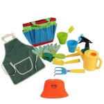 Kit d'outils de jardinage pour enfants, 11 pièces, avec tablier, chapeau, sac fourre - tout, gants, râteau, ... Kit d'outils de jardinage pour enfants, 11 pièces, avec tablier, chapeau, sac fourre - tout, gants, râteau, ...