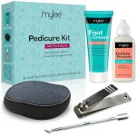 Kit de p�dicure - ensemble de 5 pi�ces avec lime en cristal, cr�me pour les pieds, dissolvant de cuticules, ...