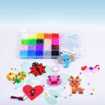 Kit de perles de fusion colores, bricolage, artisanat d'art avec planche