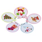 Kits de point de croix de nol 5 pices pour enfants pour dbutants avec motifs de broderie estamps ...