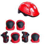 Kit de protection pour le patinage pour enfants, 7 pi�ces, 1 casque + 2 genouill�res + 2 coudi�res + ...
