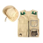 Kit de safari pour enfants, ensemble gilet et chapeau cargo, en plein air, nature dans le jardin