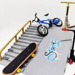 Kit de skate de parc en alliage, pi�ces de rampe a main avec mini jouets a doigts, coordination ¿il ...