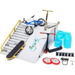 Kit de skatepark 9 pièces : fingerboard, mini - skateboard et rampe Kit de skatepark 9 pièces : fingerboard, mini - skateboard et rampe