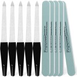 Kit de soin des ongles 10 pièces 5 limes métalliques et 5 tampons coréens (grain 600 / 3000) et lavable ... Kit de soin des ongles 10 pièces 5 limes métalliques et 5 tampons coréens (grain 600 / 3000) et lavable ...