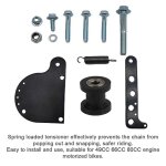 Kit de tendeur de chaîne à ressort, ajusteur de chaîne à poulie en métal compatible avec moteur de vélo ... Kit de tendeur de chaîne à ressort, ajusteur de chaîne à poulie en métal compatible avec moteur de vélo ...