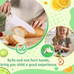 Kit ustensile cuisine enfant - lot de 17 avec couteau bebe, planche a dcouper et eplucher - pour fruits, ...