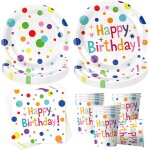 Kit vaisselle anniversaire, party set, assiettes, serviettes et gobelets, dcoration de table, dcoration ...