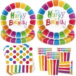 Kit vaisselle anniversaire, party set, assiettes, serviettes et gobelets, dcoration de table, dcoration ...