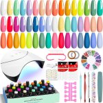 Kit vernis semi permanent complet 42 pices avec lampe u v 24 couleurs kit ongle gel u v complet avec ...